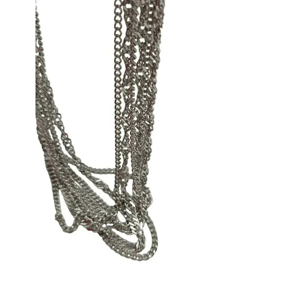 Trifari Multi Strand Chain Necklace Fold Over Closure Adjustable Gold Tone VTG - Picture 5 of 6